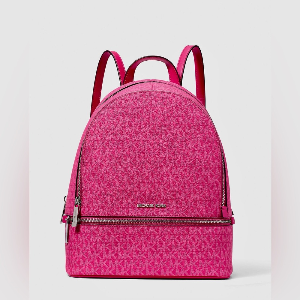 NWT Michael Kors Pink Rhea Signature Backpack $498 retail